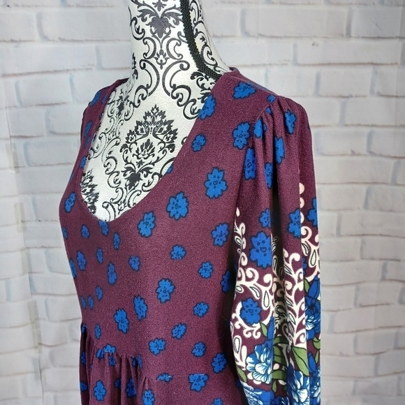 R & B collection women's size 1x stretch knit floral print popover dress b11 - Picture 7 of 9
